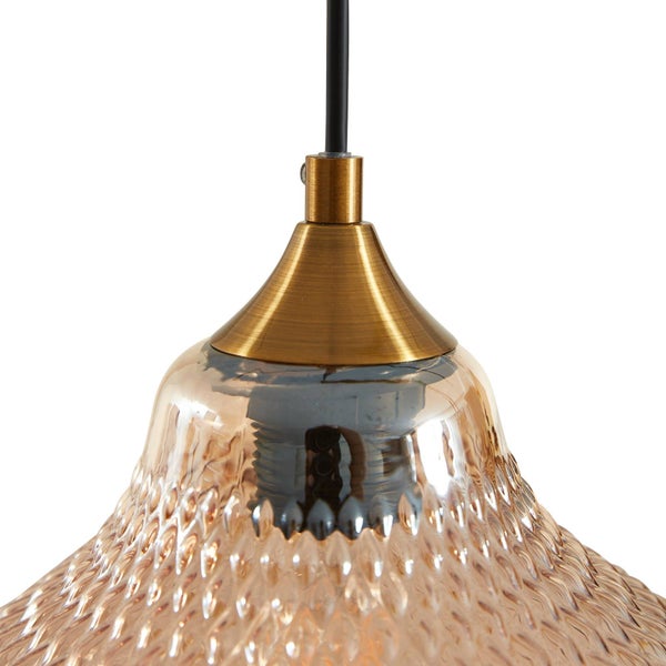 Lindby Pendelleuchte Drakar (Retro, Vintage Antik) in Creme aus Glas (3 flammig E27) - Hängelampe Esstischlampe Hängeleuchte Wohnzimmerleuchte