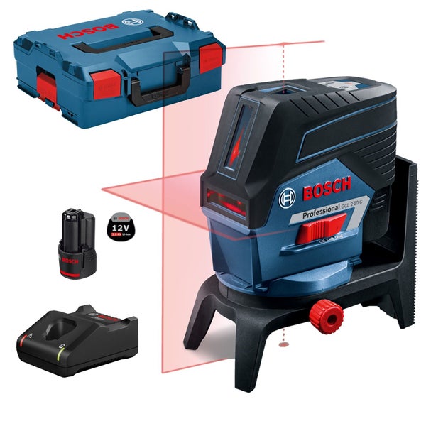 Bosch Punkt- und Linienlaser GCL 2-50 C 12 V / 1x 2,0 Ah Akku + Ladegerät + RM2 + BM 3 in L-Boxx - 0601066G03