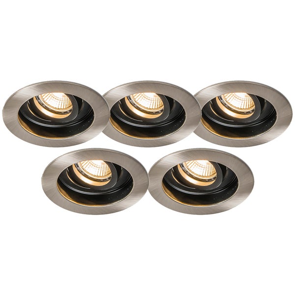 Set mit 5 modernen Einbaustrahlern Stahl - Rondoo