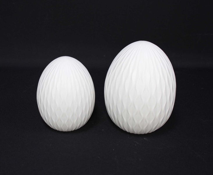 FRANK FLECHTWAREN | LED-Ei Modern, 2er Set, PORZELLAN, KUNSTSTOFF, 8,5 x 8,5 x 11,5 cm, 10,5 x 10,5 x 14 cm
