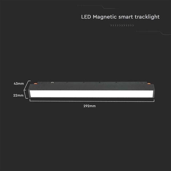 V-TAC VT-3612 - Schwarze Smart Magnetic-Schienenleuchten - IP20 - 12W - 1200 Lumen - 3IN1