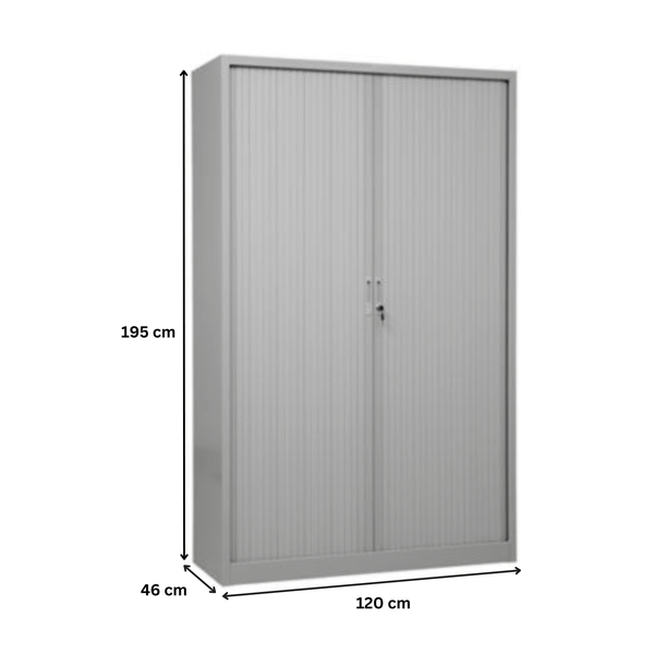 PROREGAL Rollladenschrank Weasel 5 Ordernhöhen HxBxT 195 x 120 x 46 cm Grau