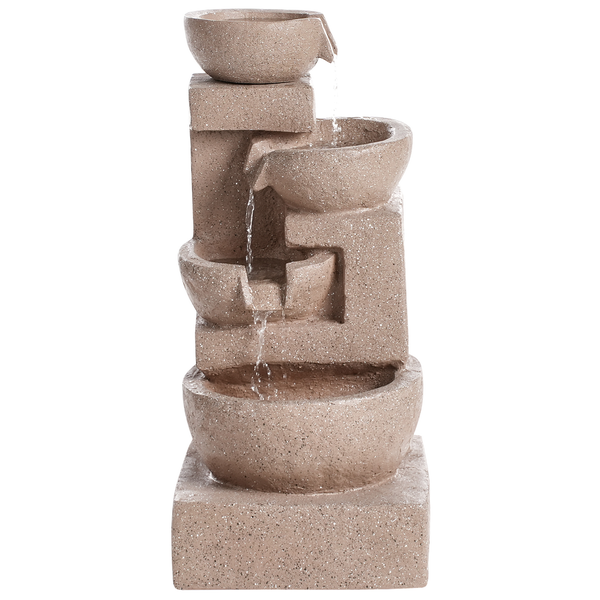 Abbildung einer Kaskadenbrunnen-Skizze mit den Maßen 86 cm Höhe, 38 cm Breite und 13 cm Sockelhöhe.