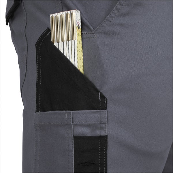 Leibwächter Arbeitshose Bundhose lang, grau/schwarz Gr. 54 Herren