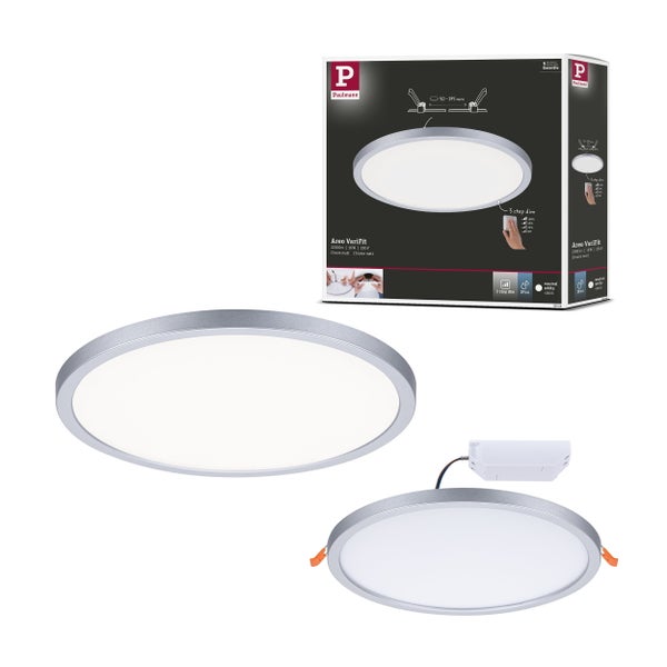 Paulmann Areo VariFit LED Einbauleuchte rund matt chrom mit 3 Stufen Dimmfunktion und Verpackungskarton