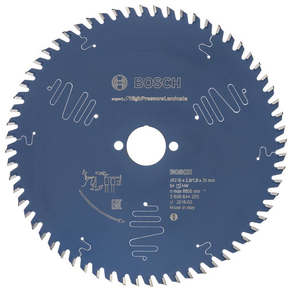 Bosch Kreissägeblatt Expert for High Pressure Laminate für Kapp- und Gehrungssägen 216 x 30 x 2,8 mm 64 - 2608644355