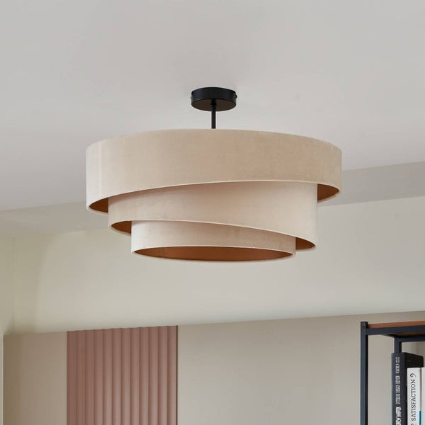 Lindby Deckenlampe Jusari (Modern) in Creme aus Textil (3 flammig, E27) - Deckenleuchte Lampe Wohnzimmerleuchte