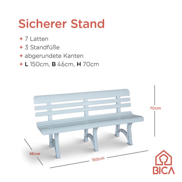 BICA Olimpia 3-Sitzer Gartenbank in Weiß