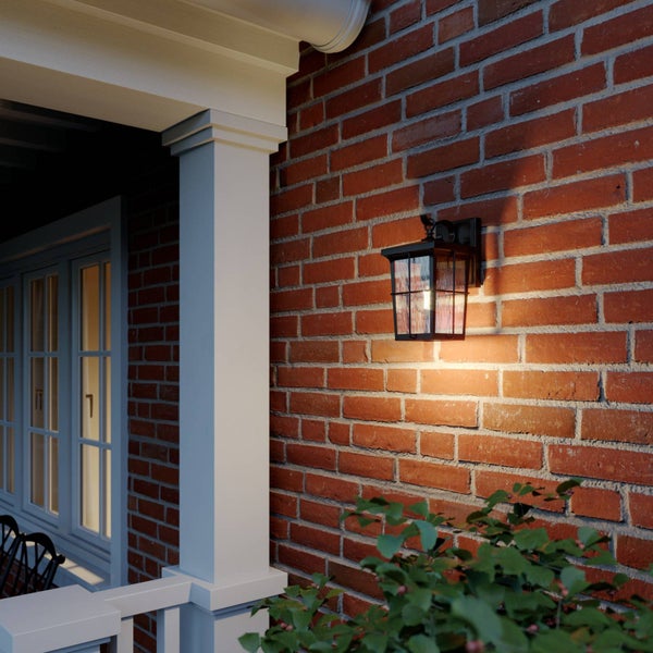 Lindby Wandleuchte außen Charmaine (Retro, Vintage Antik) in Braun aus Aluminium (1 flammig E27) - Außenwandleuchten Wandlampe Led Außenlampe Outdoor für Außenwand/Hauswand Haus