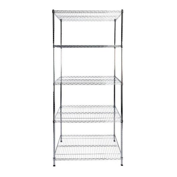 KARAT Gitterregal Himalaya 750 kg Belastbarkeit 5 Böden Verchromt 90 x 45 x 200 cm