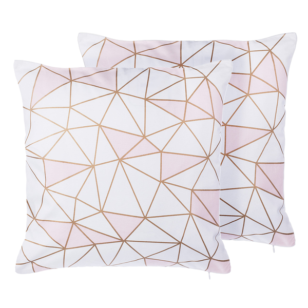 Dekokissen 2er Set CLARKIA Baumwolle 45 x 45 cm Rosa Geometrisches Muster
