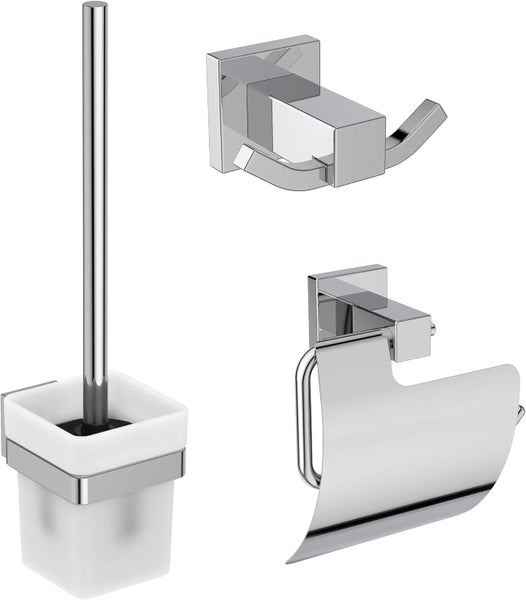 Badezimmer-Set mit Toilettenbürste, Toilettenpapierhalter und Kleiderhaken