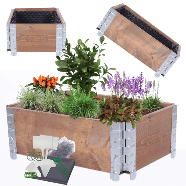 Hochbeetkisten GuardBox HxBxT 20x60x40 cm 1 Ebeneinkl. Luftpolsterfolie Braun