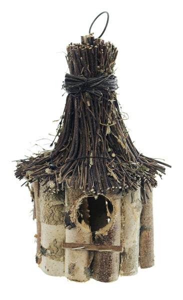 FRANK FLECHTWAREN | Vogelhaus Birke, HOLZ, ca. Ø 20 x 24 cm
