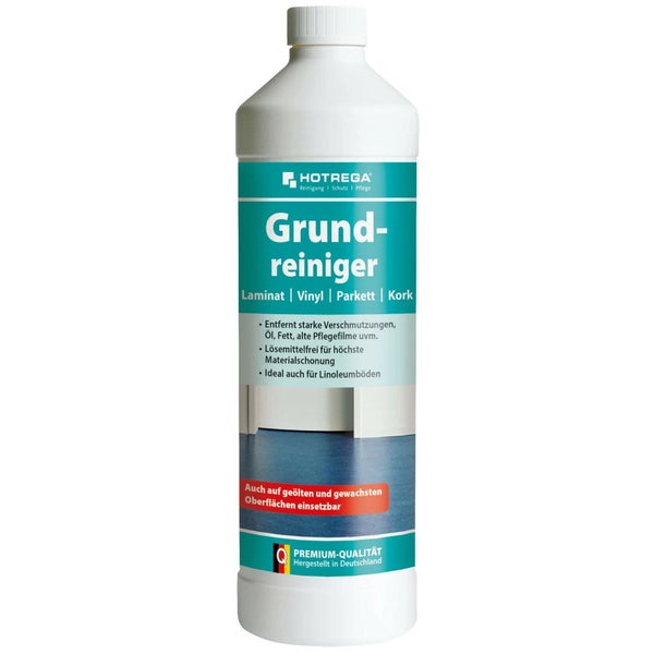 HOTREGA Grundreiniger für Laminat, Vinyl, Parkett und Kork, 1 Liter Flasche.