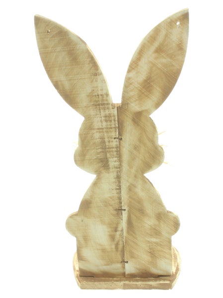 FRANK FLECHTWAREN | Hase Pflanztöpfchen, HOLZ, METALL, JUTE, BAST, 18 x 11 x 39
