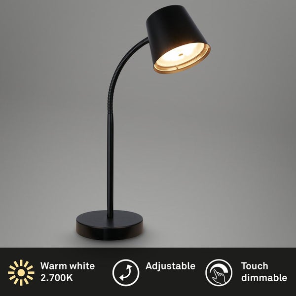 Akku Tischleuchte 5,5 W 500 lm 2700 K H 38,5 cm Biwo schwarz