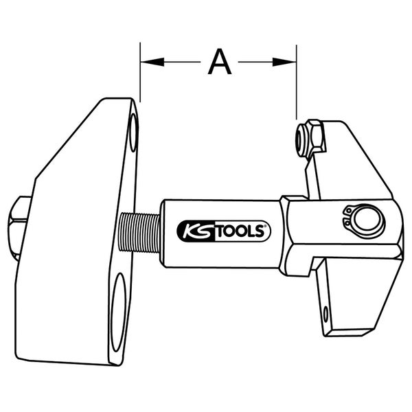 KS Tools Logo Spannarm Darstellung mit Maßangabe A