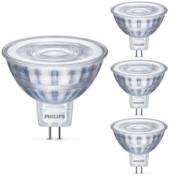 Philips LED Lampe ersetzt 35W, GU5,3 Reflektor MR16, klar, kaltweiß, 390 Lumen, nicht dimmbar, 4er Pack