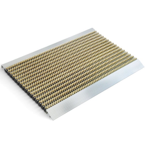 FLOORDIREKT Fußmatte - Profi Brush - Schmutzfangmatte mit Alu-Rahmen - Beige 50 x 80 cm