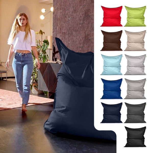 Green Bean Indoor Sitzsack XXL 140x180cm 380 Liter Kinder & Erwachsene Bean Bag EPS Perlen Füllung Riesensitzsack Groß Liegekissen Sitzkissen - Navy Dunkelblau