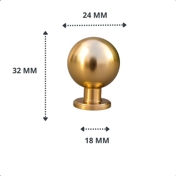 Schrankknopf / Möbelknopf Madison Gold