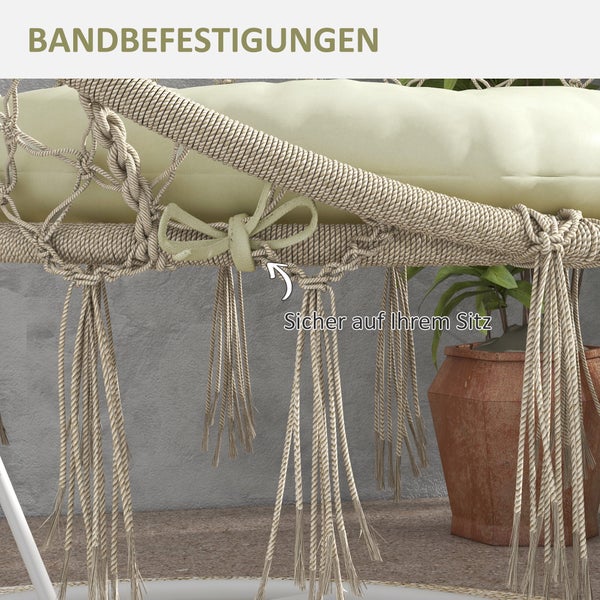 Outsunny Gartenstuhlauflage, Sitzauflage für Mondstuhl mit 10 cm, Ø80 x 10H cm, Polyester, Beige