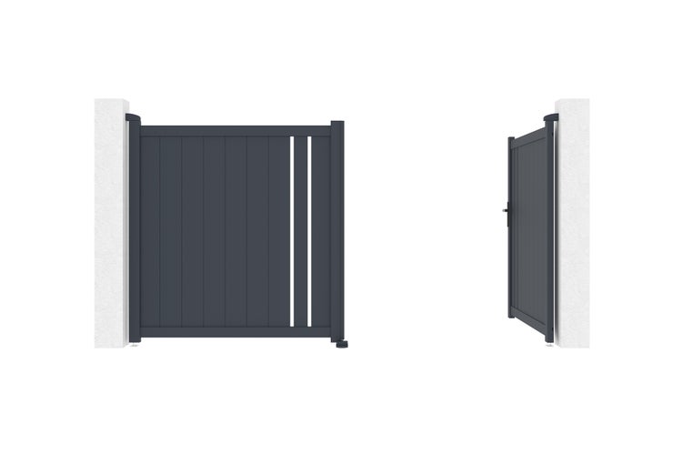 Doppeltor aus Aluminium 3m GIONA H.160cm grau