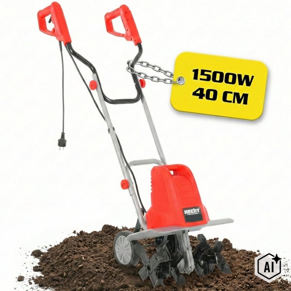 Elektro Bodenhacke Hecht mit 1500 Watt Motor und 40 Zentimeter Arbeitsbreite zum Auflockern von Gartenboden.