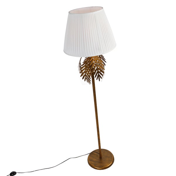 Stehlampe mit Lampenschirm und Blatt-Design