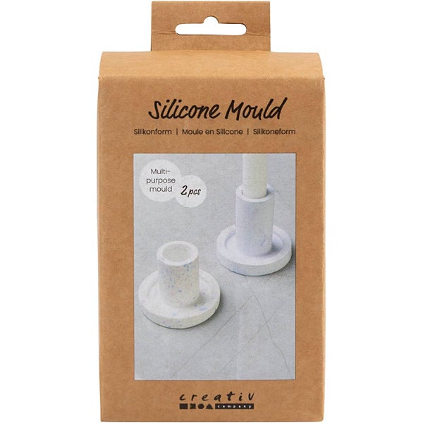 Creativ Company  Silikonform, Kerzenhalter, H 6,5+7,5 cm, D 7,3 cm, 100+120 g, 2 Stk