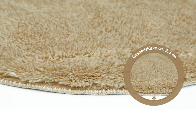 Badematte Florida 60 cm rund in Taupe
