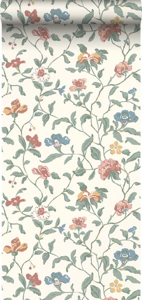 Duro Tapete Blumen Grün - 53 cm x 10.05 m - 661170