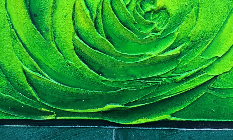 Das moderne Bild -Green Roses- 225x75x2 cm handgemaltes Unikat
