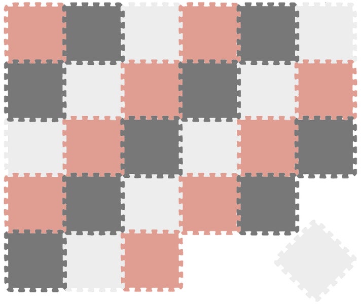 Set aus quadratischen Schaumstoff Puzzlematten für den Boden, vielseitig einsetzbare Spielmatten mit Stecksystem.