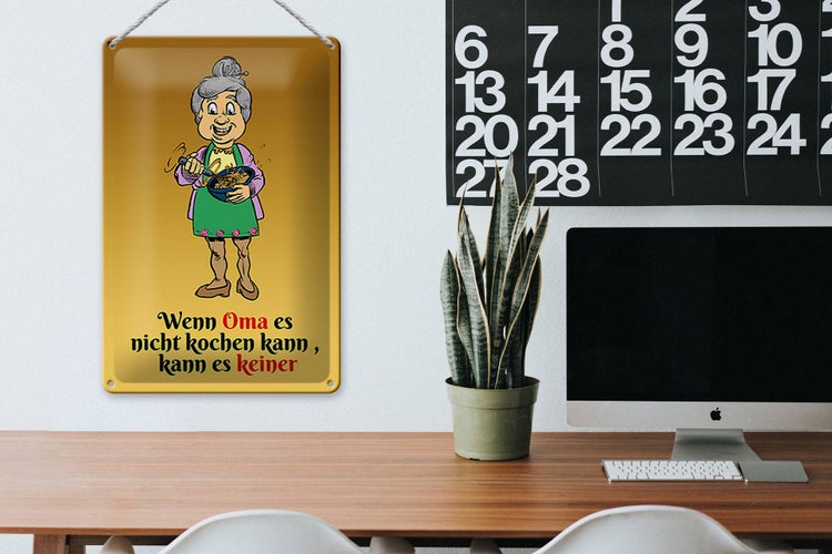 Blechschild Spruch 20x30cm Wenn Oma es nicht kochen kann