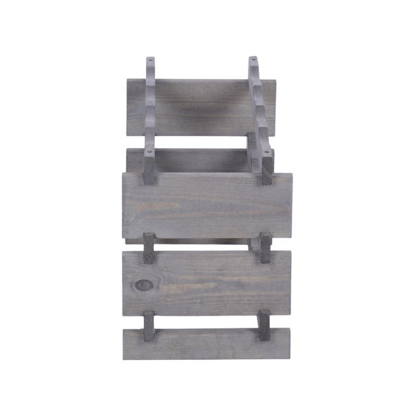 Weinregal VINOTECA FLEX PRO HxBxT 37x46x28cm 12 Flaschen auf 3 Ebenen Massives Kiefernholz Grau