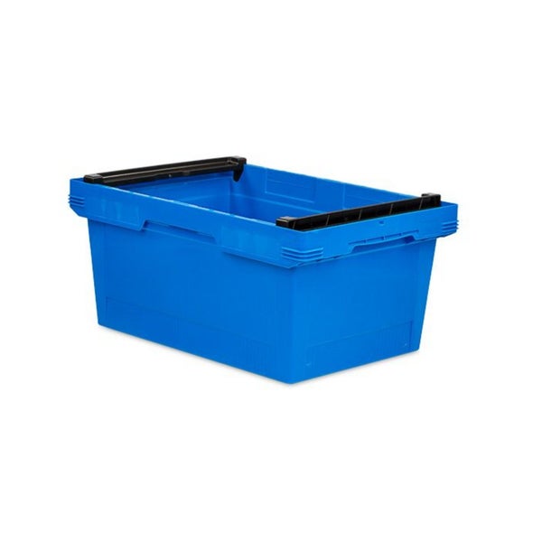 PROREGAL SparSet 5x Conical Mehrweg-Stapelbehälter mit Stapelbügel Blau HxBxT 27,3 x 40 x 60 cm 47 Liter Lagerbox Eurobox Transportbox