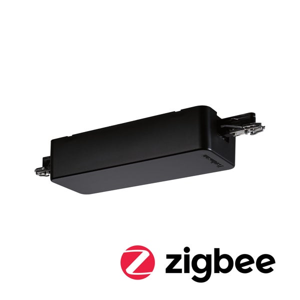 Paulmann Zigbee Dimm- und Schalt-Controller für Schienensysteme in Schwarz, Zigbee Logo.