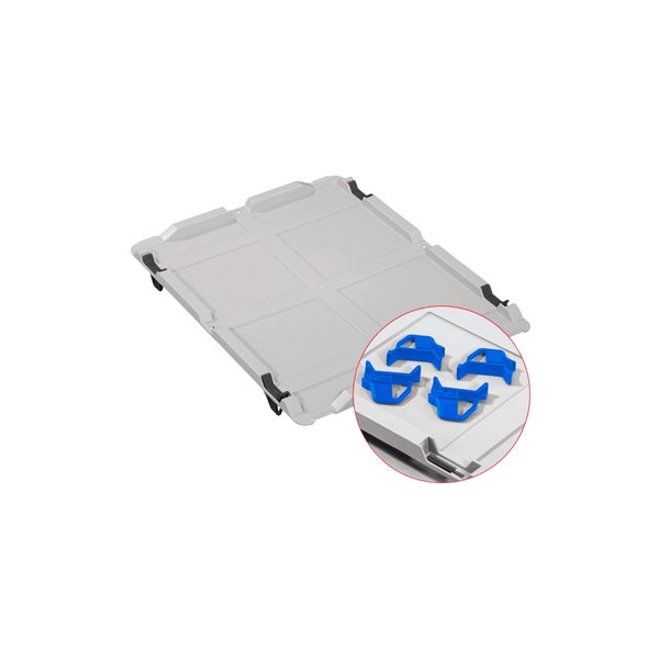 PROREGAL SparSet 5x Eurobox NextGen Grip mit Auflagedeckel mit 4 Blauen Schiebeschnappverschlüssen HxBxT 17 x 30 x 40 cm 16 Liter