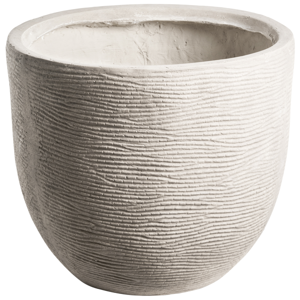 Blumentopf mit horizontaler Rillenstruktur