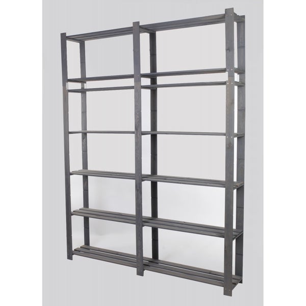 PROREGAL Holzregal Pinepeak HxBxT 220 x 170 x 28 cm 7 Fachboden 1,2 cm Dickes Kiefernholz Grau