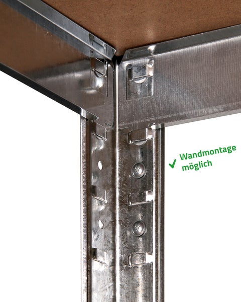 Ondis24 2x Steckregal Metallregal Basti 70 x 30 verzinkt, Schwerlastregal, Regal