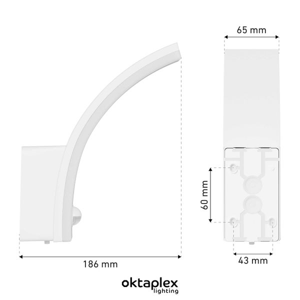 Oktaplex Pablo LED Wandleuchte warmweiß 3000K mit Sensor IP65 230V weiß