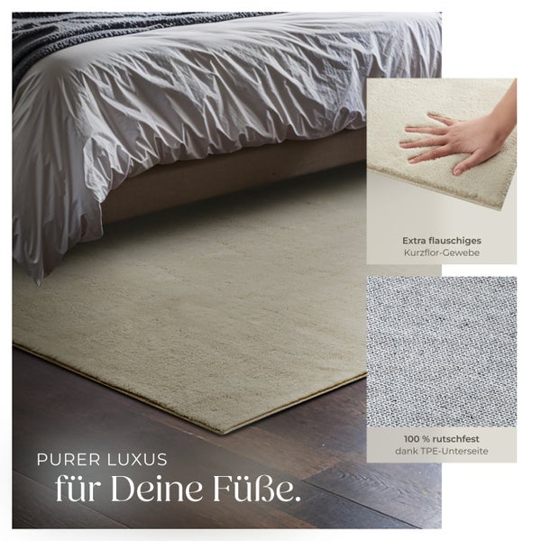 Kurzflorteppich tectake rutschfeste Unterseite verschiedene Größen und Farben 120 x 170 cm