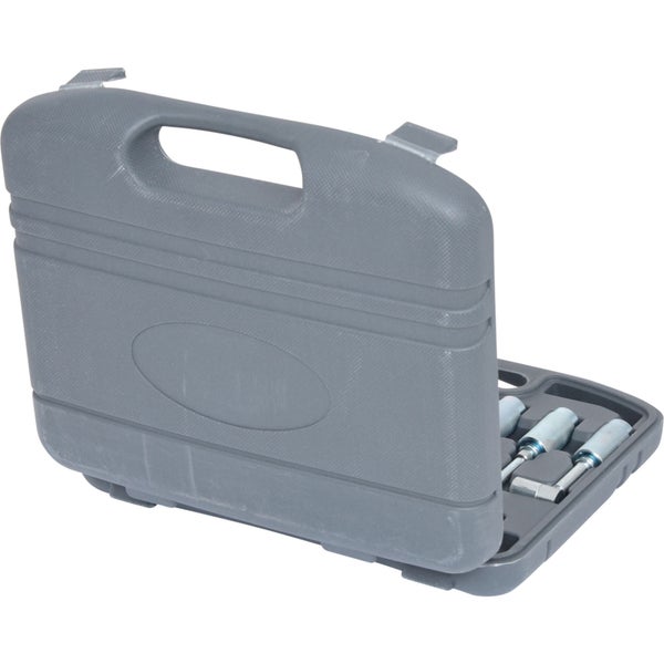 Fettpresse mit flexiblem Schlauch und rotem Griff