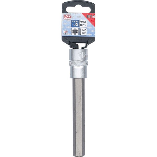 BGS Bit-Einsatz Länge 140 mm Antrieb Innenvierkant 12,5 mm (1/2) Innensechskant 14 mm - 4274