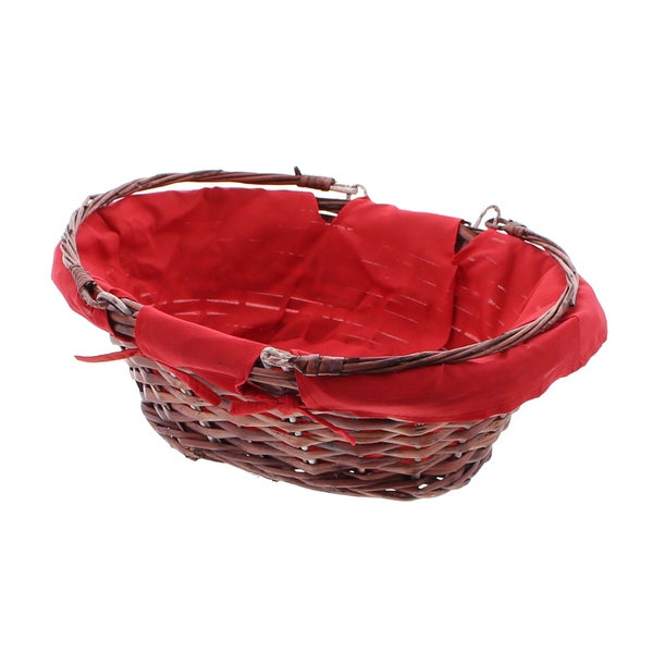 FRANK FLECHTWAREN | SB-Korb Rot/Braun, WEIDE, 35 x 27 x 12 cm