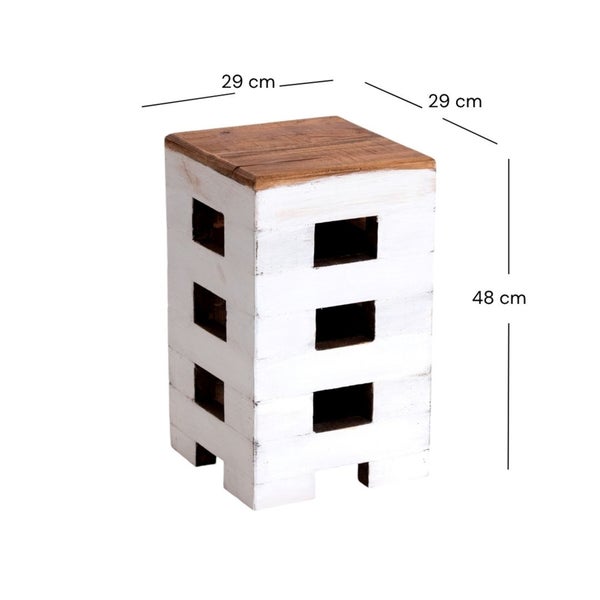 Hocker aus Holz, 48 cm hoch