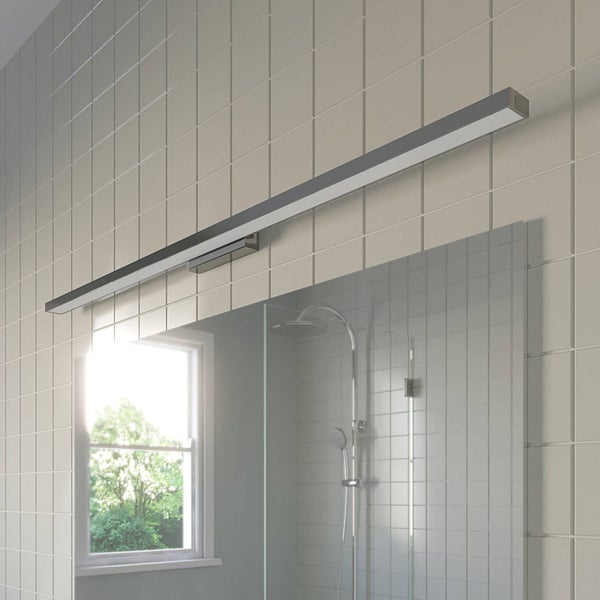 Lindby LED Wandleuchte, Wandlampe Bad Alenia (spritzwassergeschützt (Modern) in Chrom aus Aluminium (1 flammig ) - Wandleuchten Spiegelleuchte Badezimmer Wandbeleuchtung Badezimmerleuchte